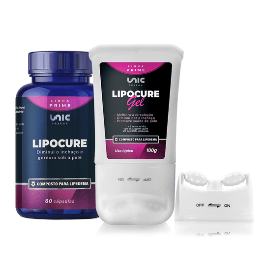Kit Lipocure para Lipedema (Caps e Gel com Massageador)