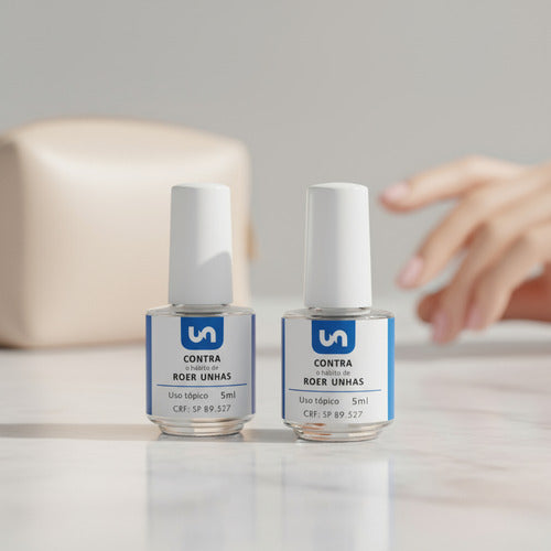 Kit 2 Esmalte Unicpharma Antionicofagia 5ml Inibe Roer Unhas Sem Cor