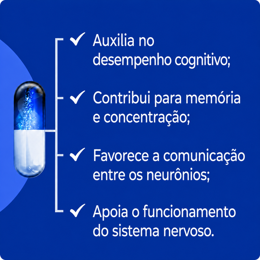 Ácido  Glutâmico 500mg - Cognição e Memória 30caps