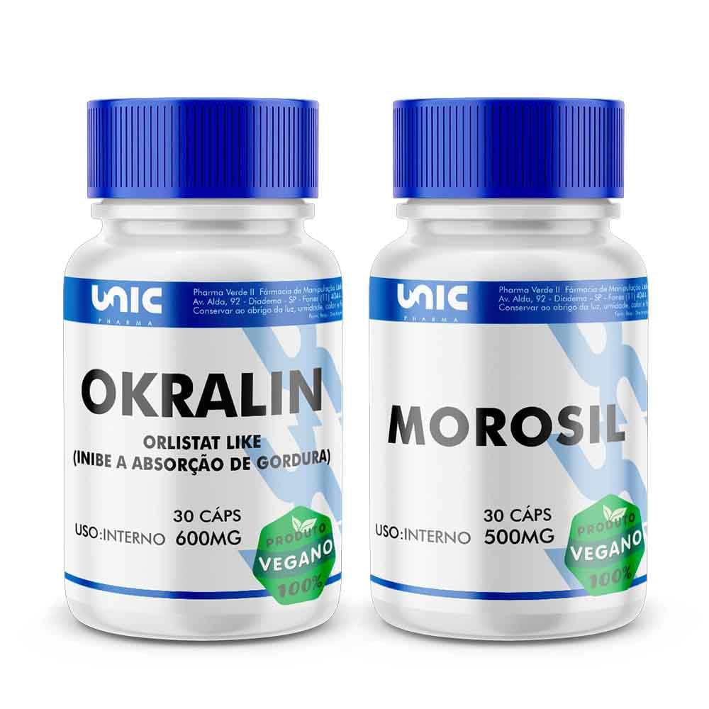 Kit Okralin 600mg 30 Doses + Morosil 500mg 30 Cápsulas Vegan