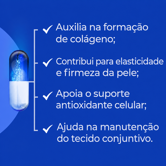 Colágeno hidrolisado 500mg com vit C 300mg 30 doses
