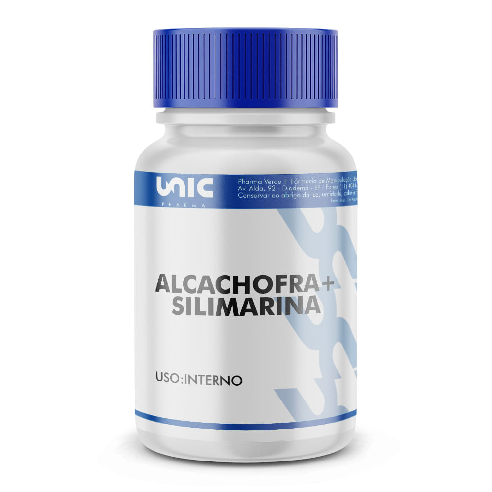 Protetor hepático natural - Alcachofra 300mg + Silimarina 50mg - 60 cáps