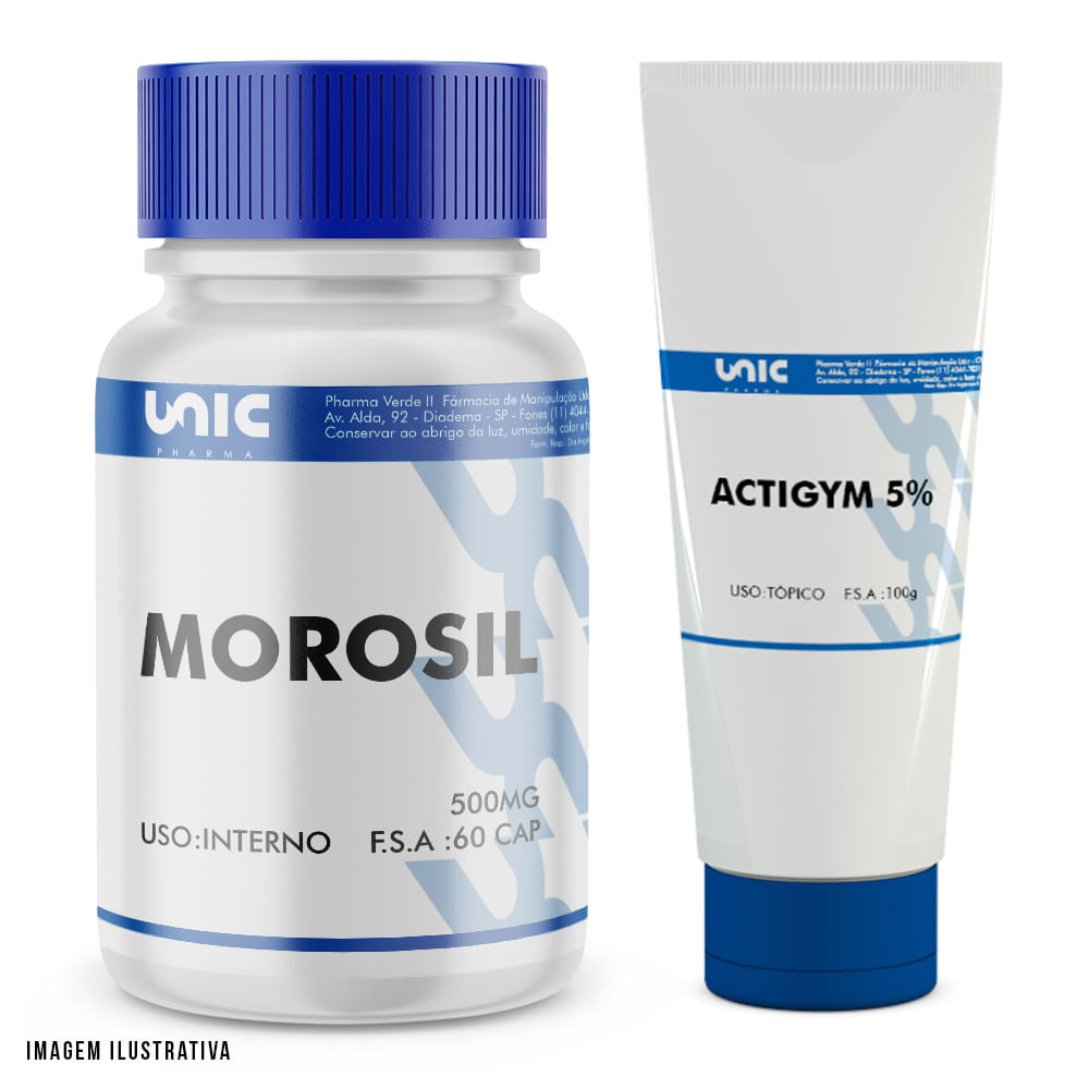 Morosil 60 Cáps + Actigym 100g com selo de autenticidade