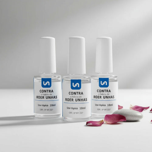 Kit 3 Esmalte Para Onicofagia Hábito De Roer Unhas 10ml