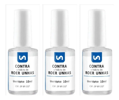 Kit 3 Esmalte Para Onicofagia Hábito De Roer Unhas 10ml
