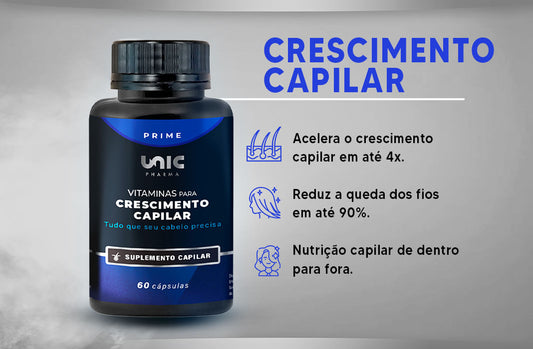 Vitaminas para Crescimento Capilar - 30cáps TESTER