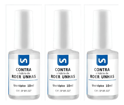 Kit 3 Esmalte Para Onicofagia Hábito De Roer Unhas 10ml Sem Sabor