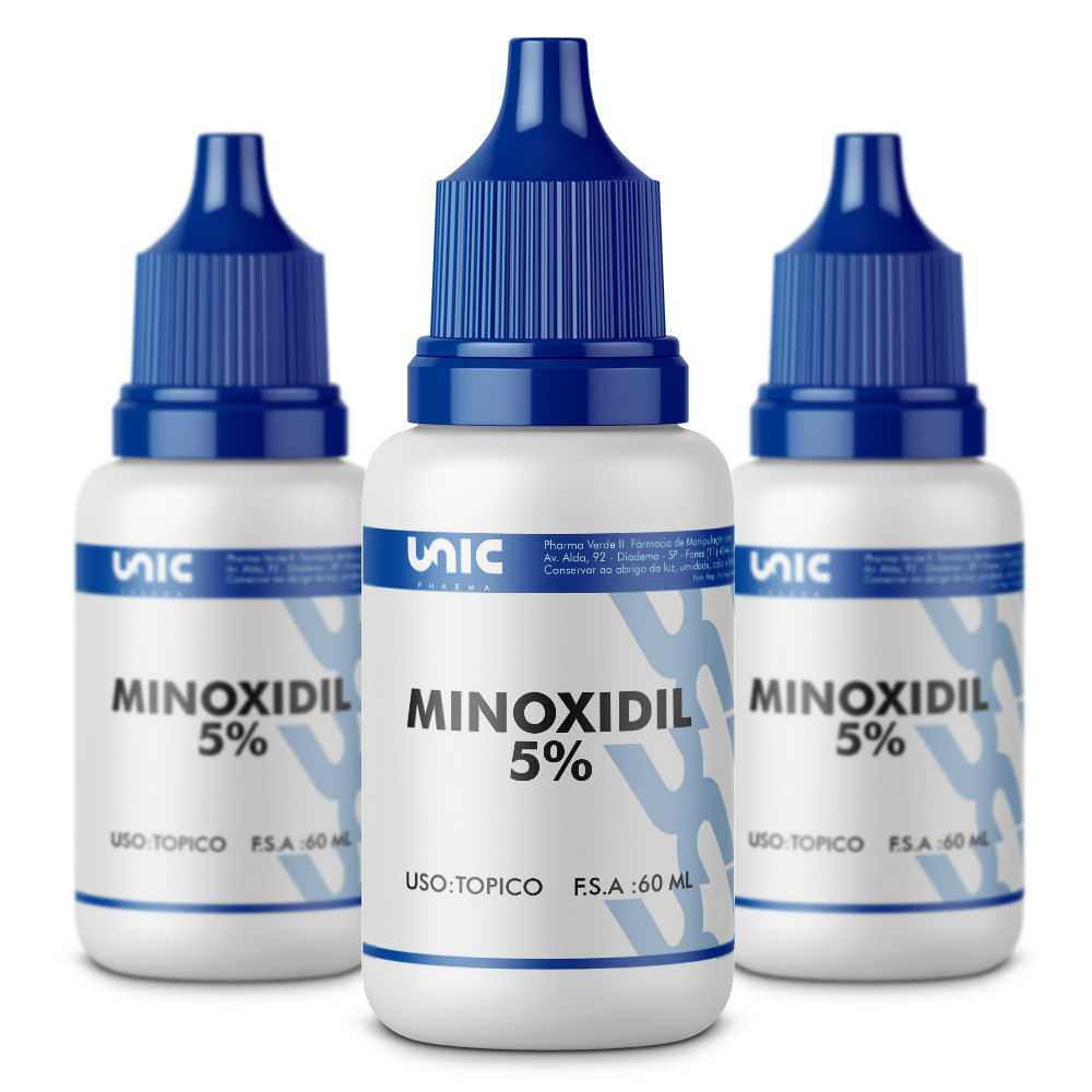 Kit 3 tratamento de Minoxidil 60ml