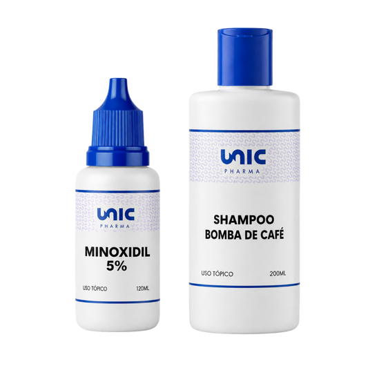 Shampoo Bomba de café + Minoxidil 5% com propilenoglicol 120ml