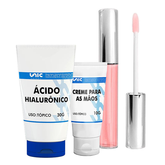 Kit Ácido Hialurônico + Creme de Mãos + Preenchimento labial