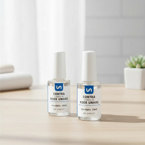 Kit 2 Esmalte Para Onicofagia Hábito De Roer Unhas 10ml Sem Sabor