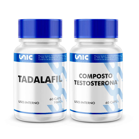 Tadalafil 10mg  + Composto Testosterona 60 caps (Cada)