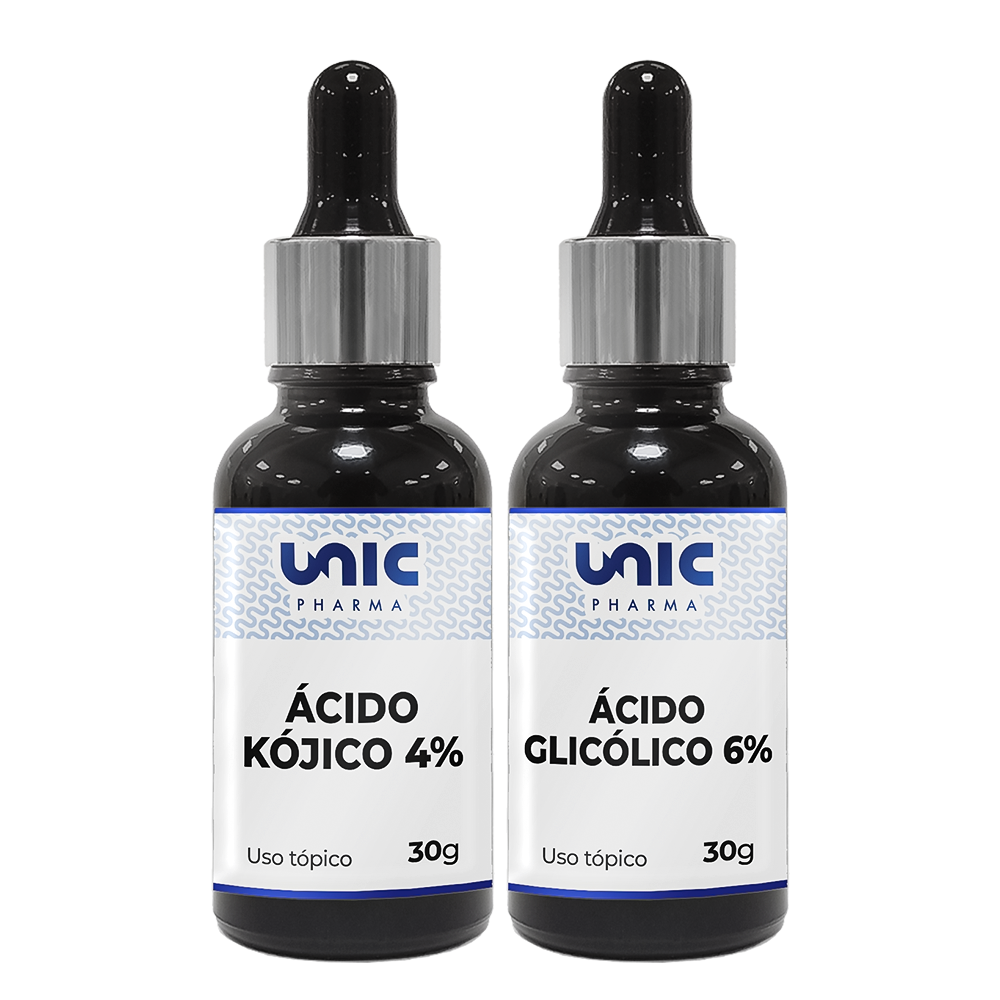 Ácido Kójico 4% mais Ácido Glicólico 6% - 30ml cada